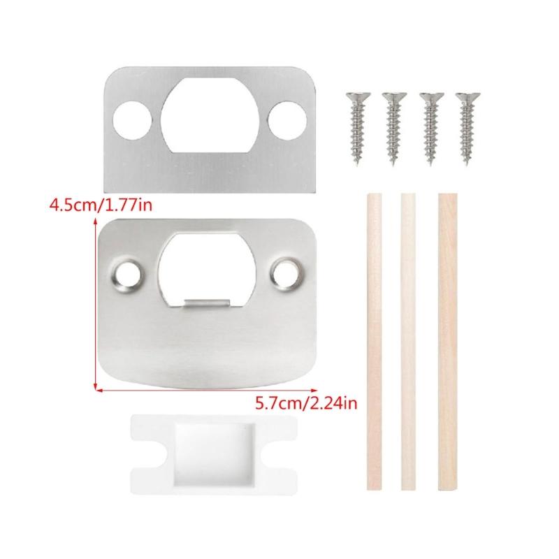 Stainless Steel Door Lock Strikes Plate set Security Latches Repair Door Lock Reinforcement set Suitable for Home Safety