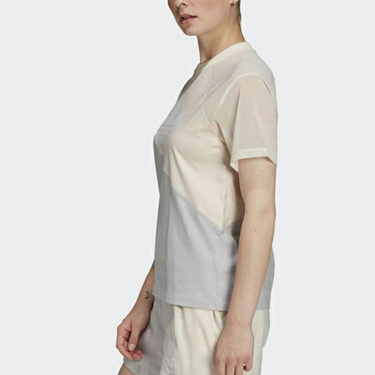 Adidas Originals Trefoil Logo Print Casual Round Neck Short Sleeve Drop Shoulder T-Shirt Women T-Shirts HC7041