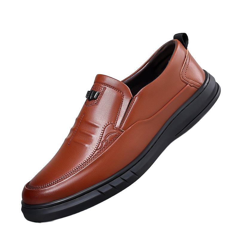 Hy buty skórzane dzięcioła męskie skórzane autentyczne buty biznesowo-casualowe buty do jazdy jednym pedałem miękka podeszwa antypoślizgowe i odporne na zużycie tata