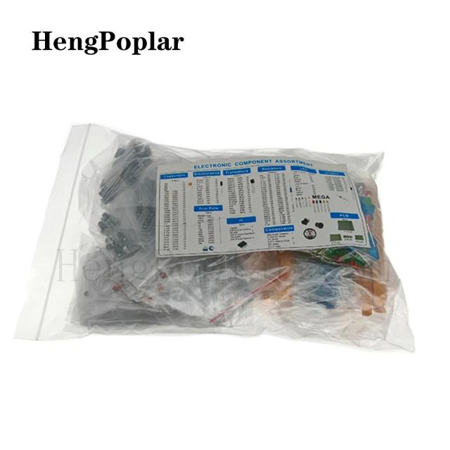 

1900 pcs Mega Electronic Component Kit including Assortment + Capacitors + Resistors + LED + Transistors + DC Jacks + PCB +opamp