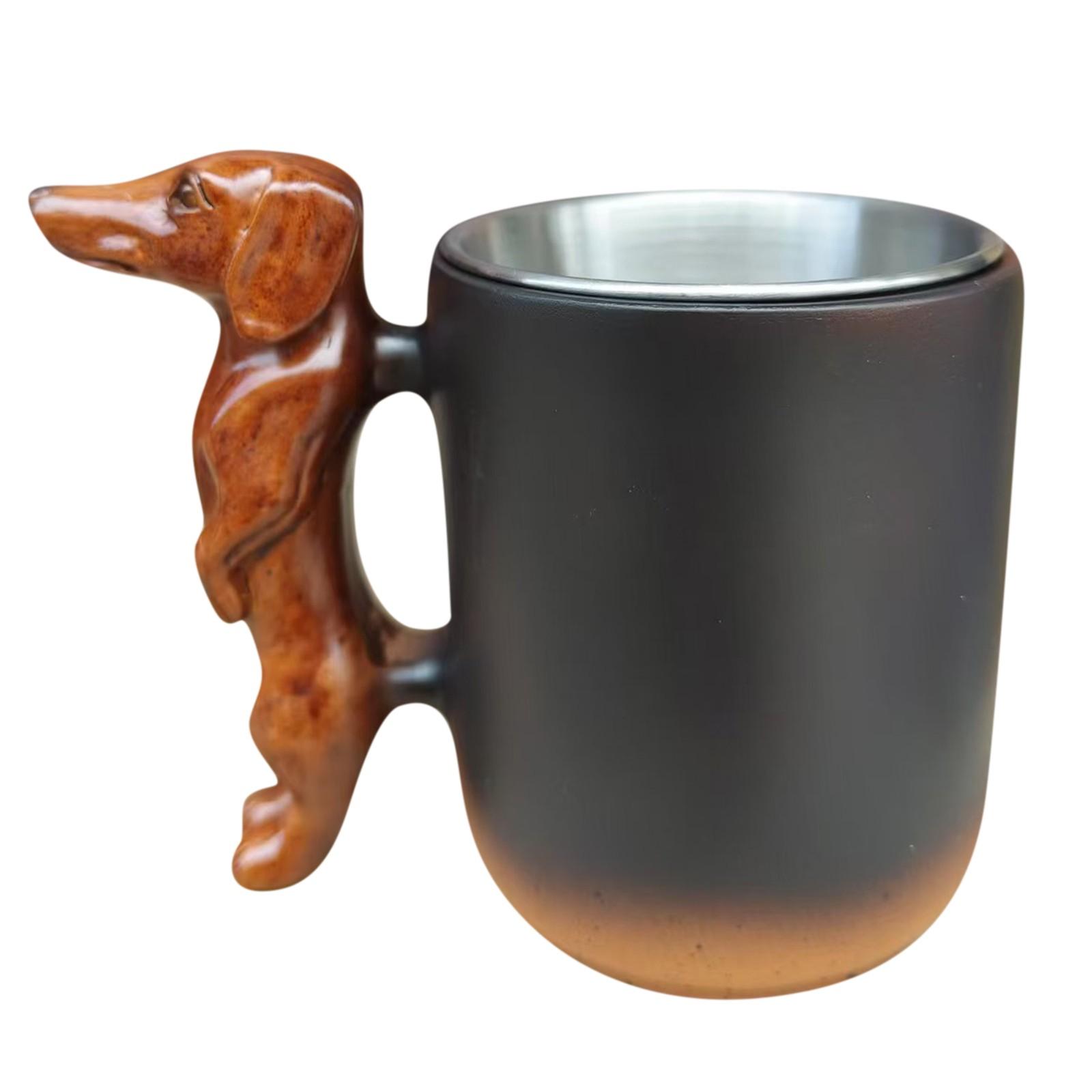 

Кружка ручной работы с изображением таксы, креативная 3D-кофейная чашка из смолы с ручкой в виде собаки, забавные новинки объемом 11 унций, памятные художественные кружки, подарки для любителей собак One Size