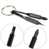 HappyHome Screwdriver Phillips and Set of with Key Screwdriver Keychain, Flathead, 2, Portable, Ring, (Black)