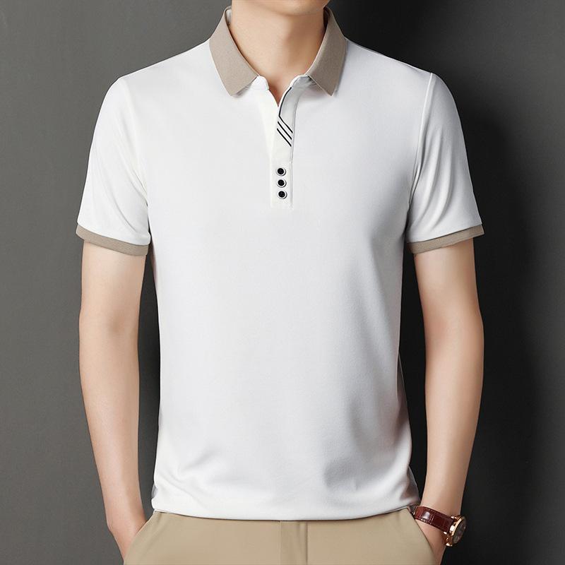 

Summer Men s Loose Casual Half-sleeved Lapel Polo Shirt