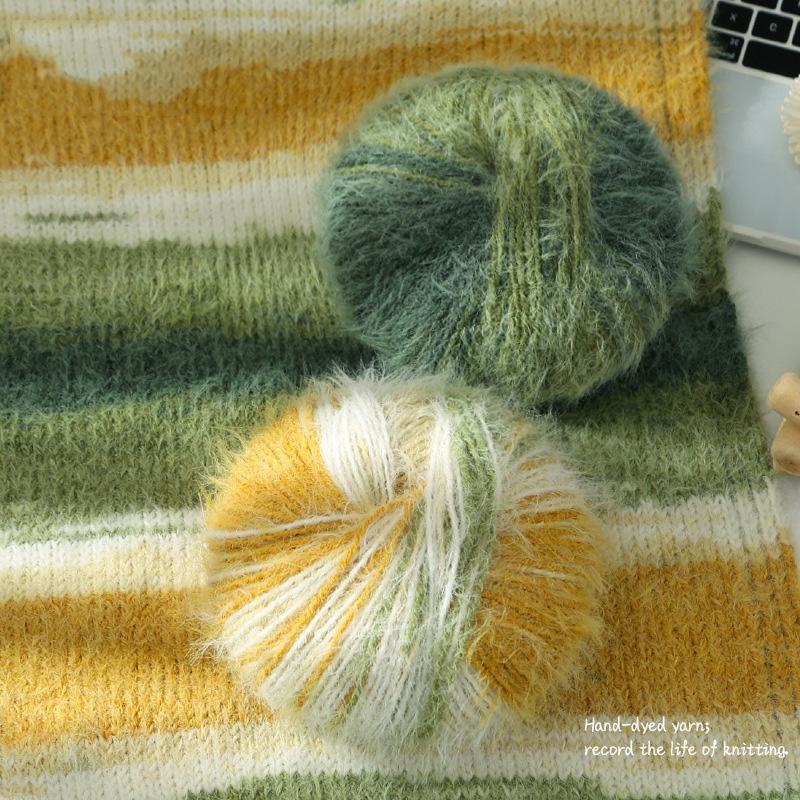 

100г/моток Шерстяная пряжа Мягкая Теплая Мохеровая пряжа Принадлежности для вязания Градиент DIY Шарф Шапка Вязаный свитер Шерстяная смесь