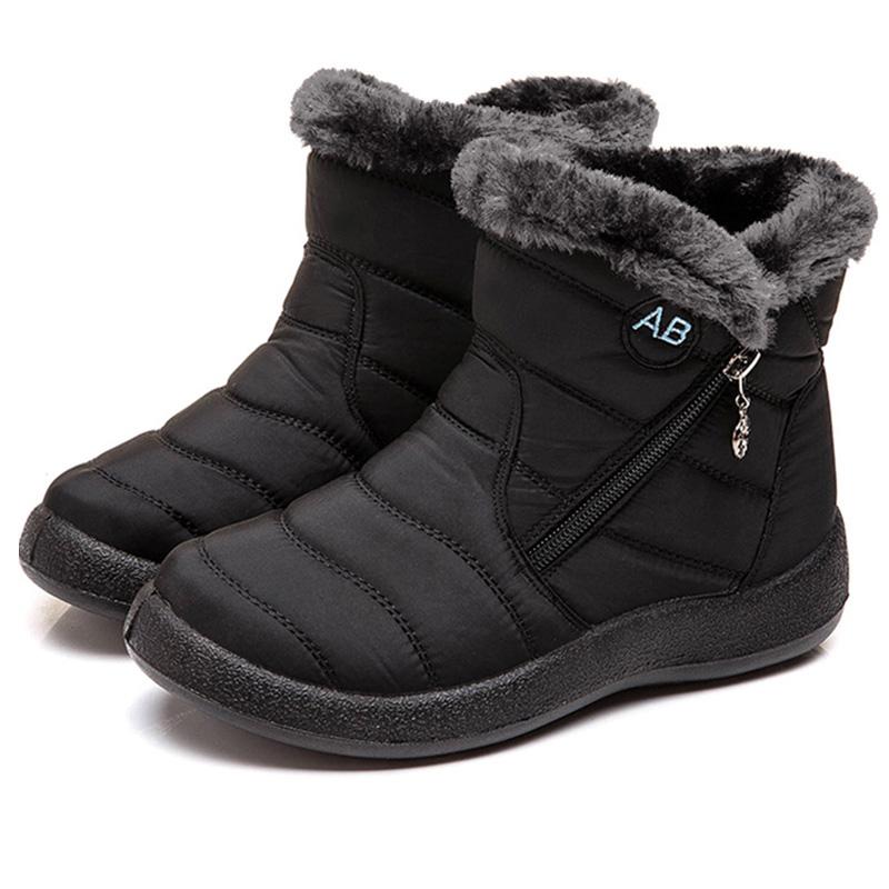 Snow Women Boots Comfortable Women's Boots Waterproof Women Shoes Zipper Shoes Woman Soft Fur Women's Winter Boots Botas Mujer