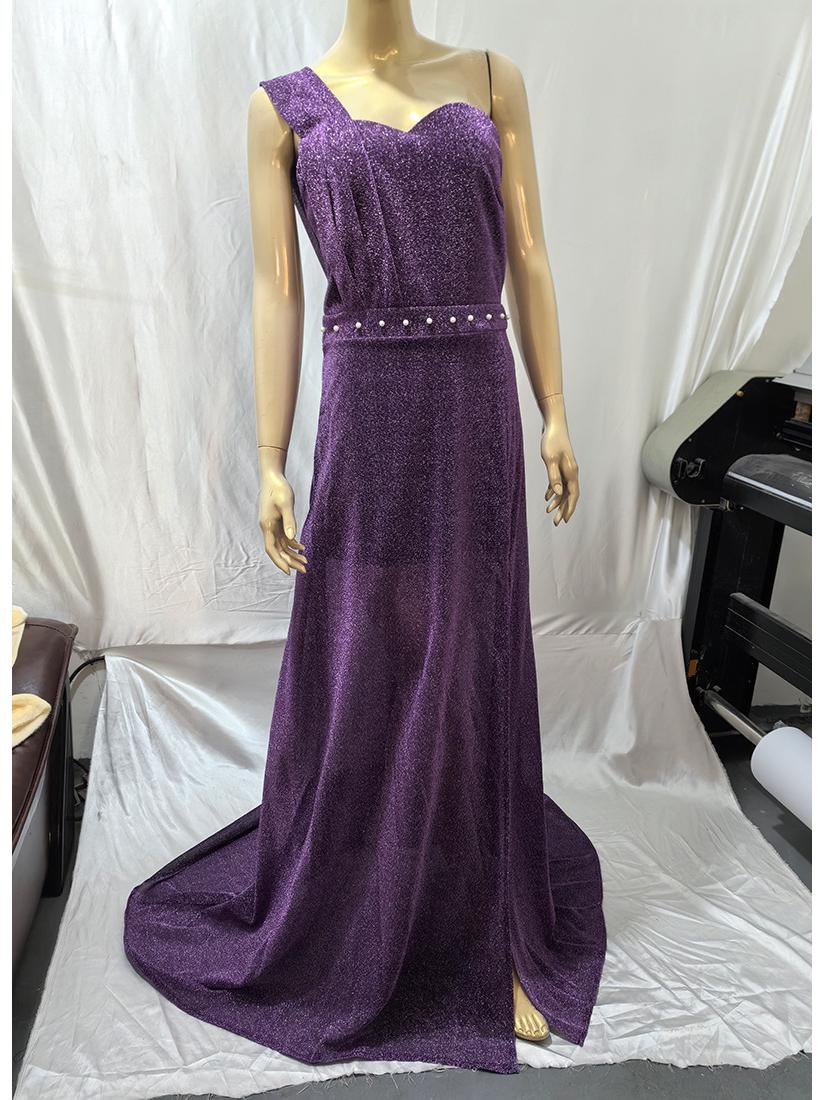 

Елегантна літня вечірня сукня халтер на одне плече 4XL лаванда фіолетовий колір