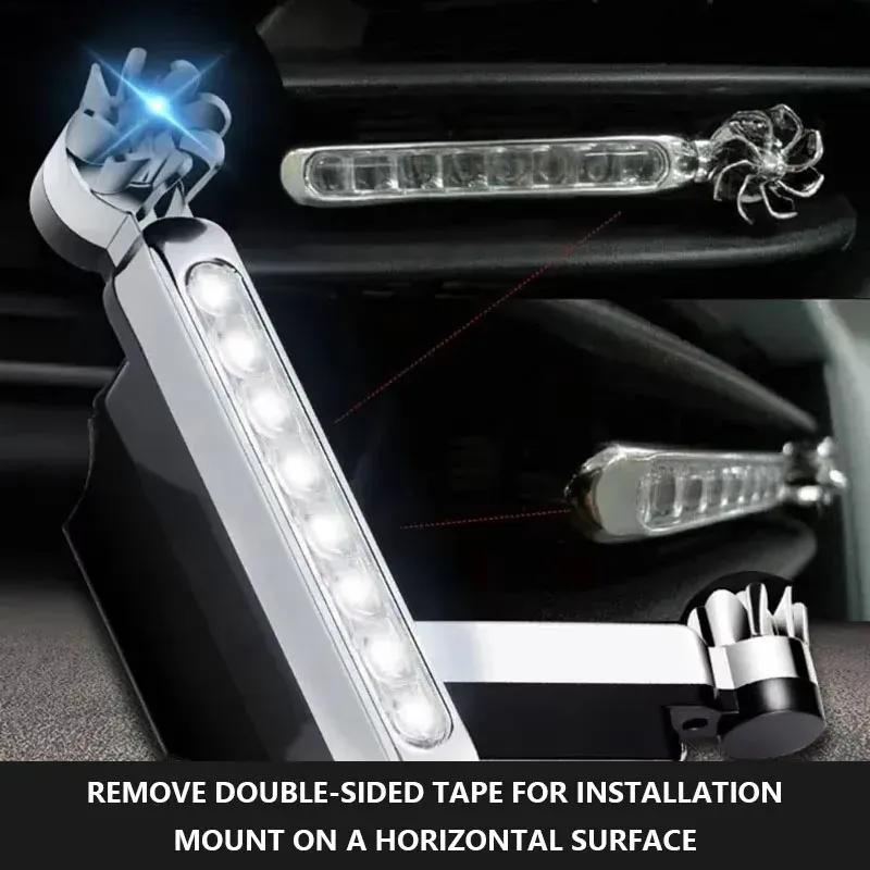 2Pcs Wind Powered Car LED DayTime Running Lights with Rotating Fan Auxiliary Lighting Auto Decorative Lamp Day Time Headlights