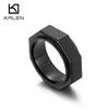 8mm  Black/Gold Color Finger Rings Polished Men's Stainless Steel Jewelry Simple Fine Pipe Shape Anillos Gift