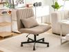 Modern Home Office – Height-Adjustable Swivel Chair without Armrests with Quiet Casters & Cushion – Elegant Fabric Chair for Study & Living Room