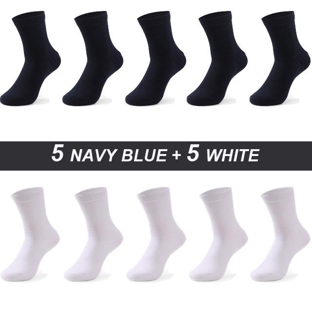 10 Pairs Plus Size Men's Socks Cotton High Quality Black White Business Soft Breathable Winter Male Long Socks New Style