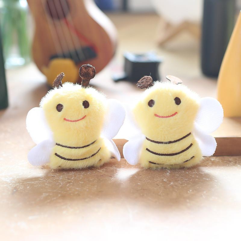Bee Plush Mini Toy Keychain Pp Cotton Stuffed Animal Girls Accessory Decor Room