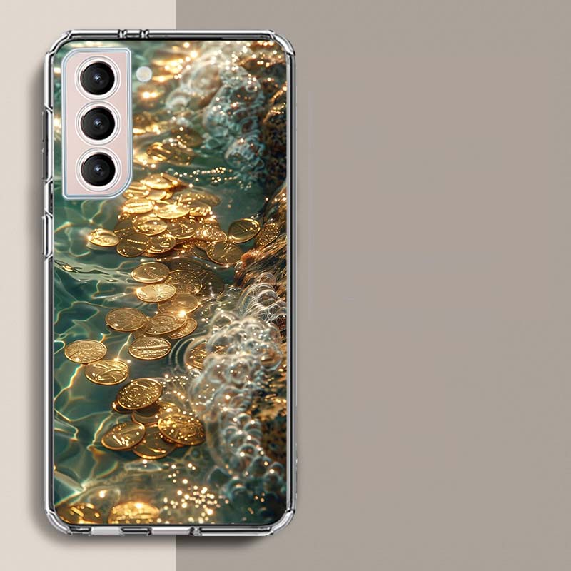

Gold Coin Phone Case For Samsung A16 A26 A36 A56 A17 A15 A25 A35 A55 A14 A24 A34 A54 A04S A05S Galaxy Note 20 10 9 8 A9 A8 A7 A6 Samsung A14