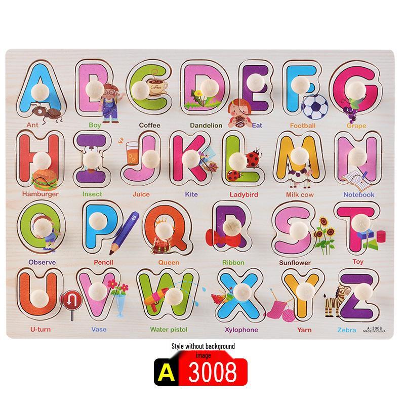 Wooden 3D Educational Grasping Board & Puzzle for Children: Animal & Fruit Theme Cognitive Toy