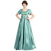 Bridgerton Regency Silk Satin Long Dress for Halloween Ball or Formal Wear
