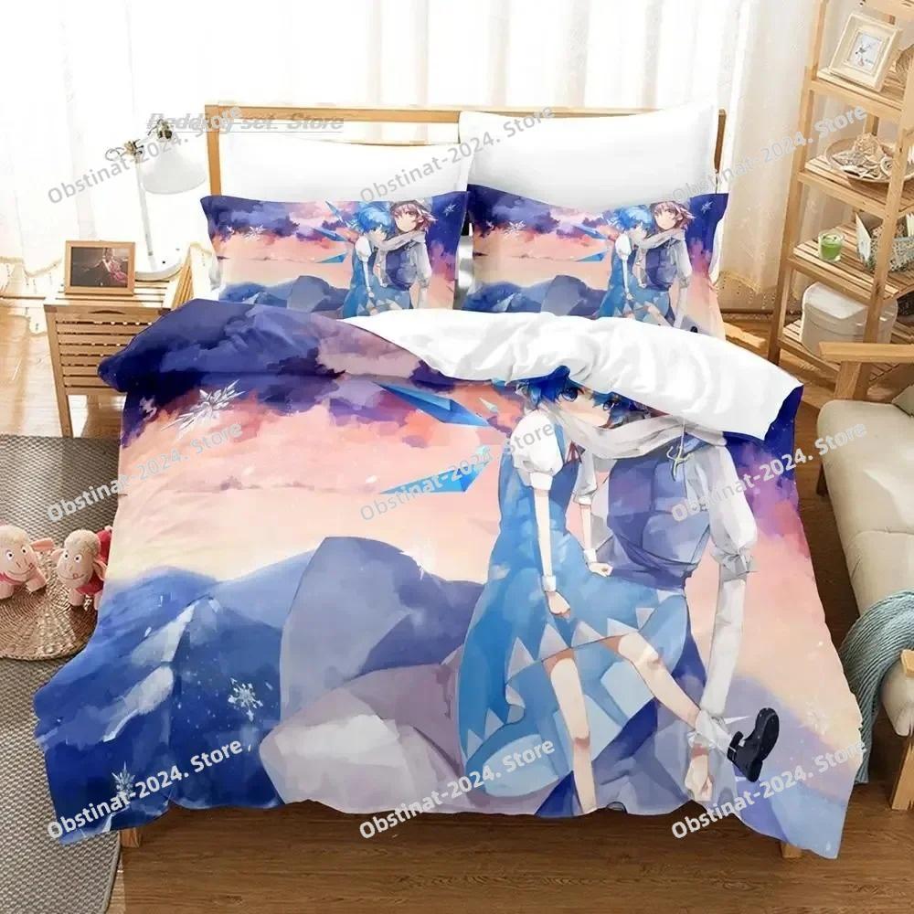 3D Print Kawaii Anime Touhou Project Bedding Set Single Twin Full Queen King Size Bed Set Adult Kid Bedroom Duvet Cover Sets
