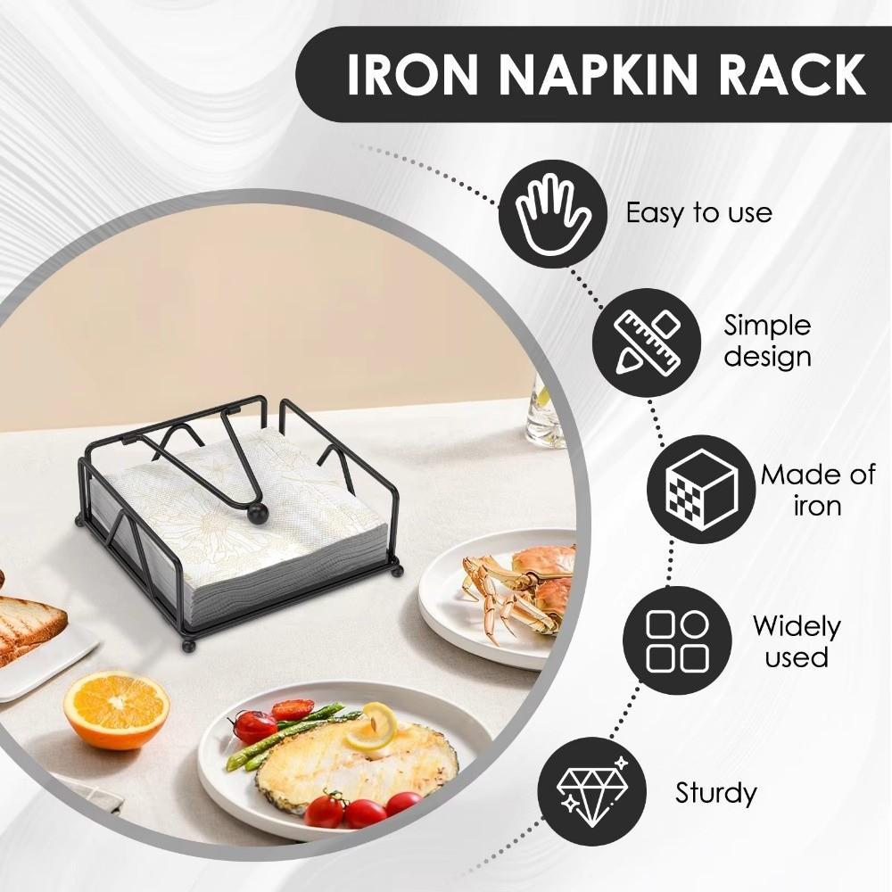 Weighted Arm Napkin Holder Square Design Tissue Organizer Paper Napkin Organizer  Restaurant