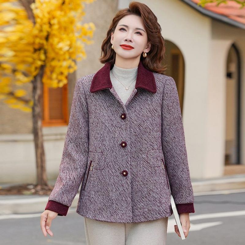 

Осень и зима новый темпераментный топ короткое утолщенное ароматное шерстяное пальто осень и зима 5XL [recommended 150-80kg] красный