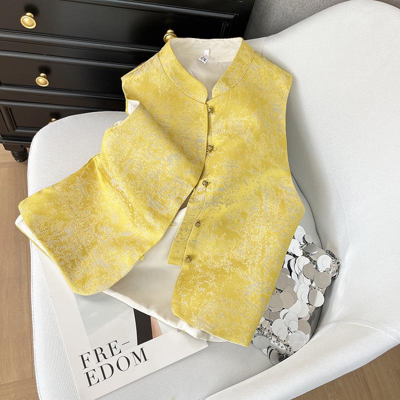 Jacquard Vest Women Stacked Tops New Spring Old Money Style Retro High-end Vest