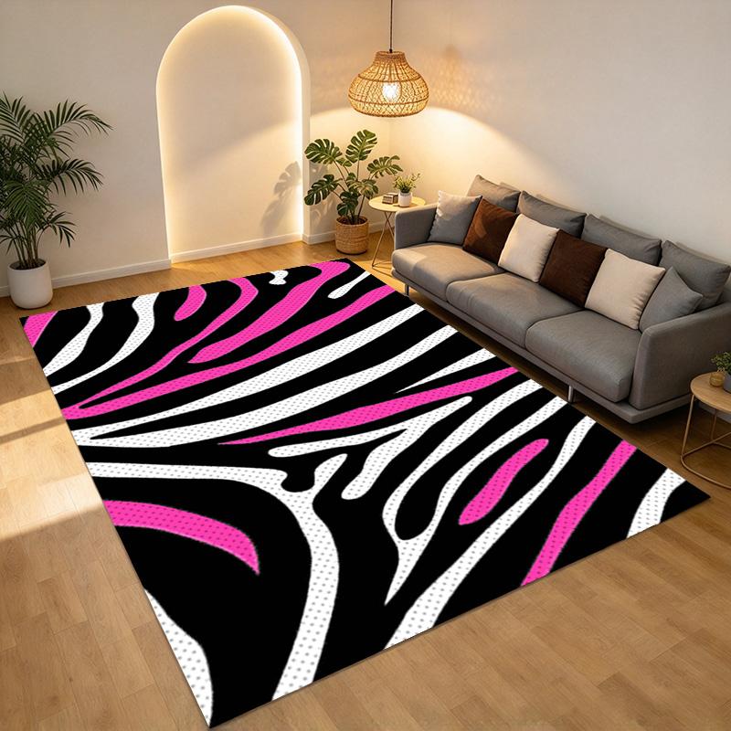 Pink Zebra Living Room Nonslip Area Rug Soft Carpet For Bedroom Game Playroom Sofa Office Home Decor Doormat Christmas Gift C9301777