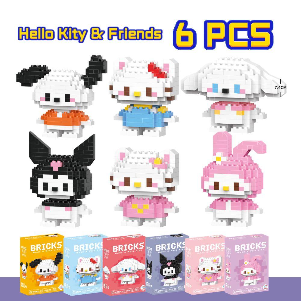 Anime Princess Building Blocks Stitch Mickey Mouse Mini Action Toy Figures Blocks Toys Bricks Assemble Toys Kids Gifts