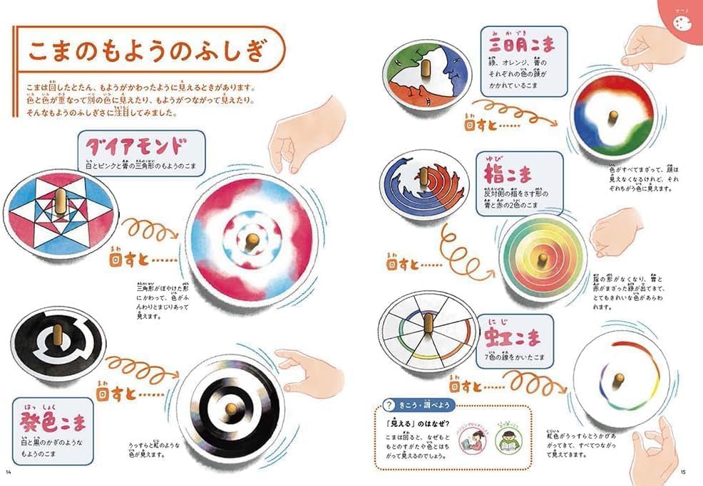Beautifully Color-Changing Spinning Tops (Set of 12) These spinning tops feature patterns that change beautifully as they rotate. Award-winning Japane