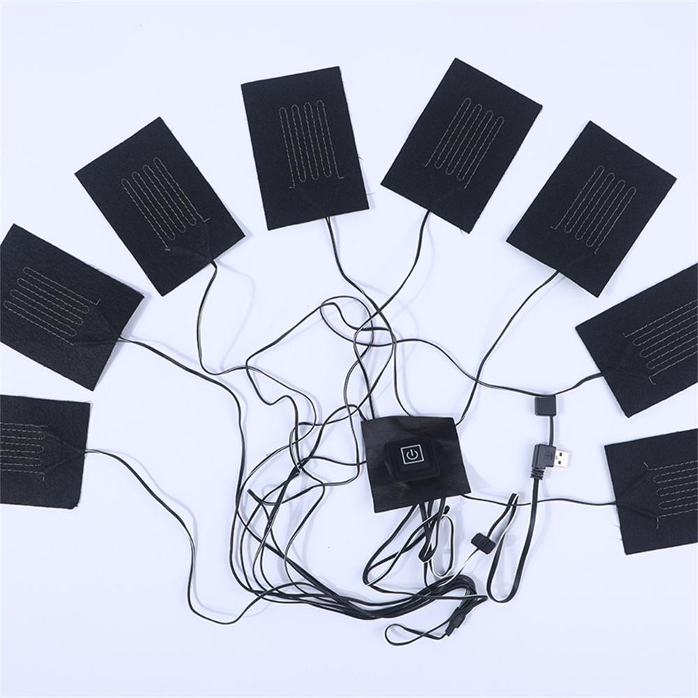 8 In 1 Electric USB Vest Jacket Clothes Heating Pad Heater Winter Warm Thermal