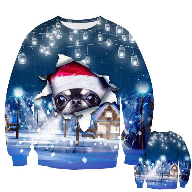 Unisex Ugly Christmas Sweater With Funny Dog Print And Soft Breathable Fabric