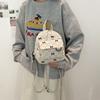 Lightweight Shoulder Bag Corduroy Bow Rucksack Cute Student School Bag  Women