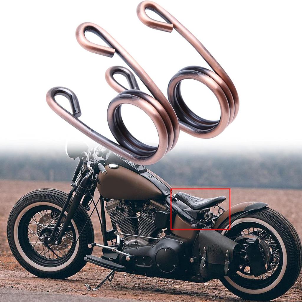 Motorcycle Black Pair 2" Scissor Clip Type Solo Seat Spring Bronze