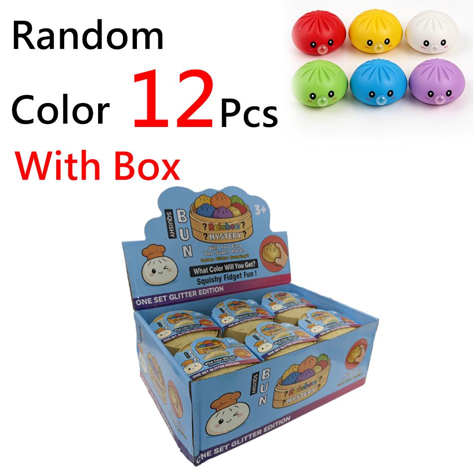 Bubble Blowing Dumpling Steamed Bun Squishy Vinyl Squeeze Fidget Sensory Toy Stress Relief Decompression Desk Decor Party Favors