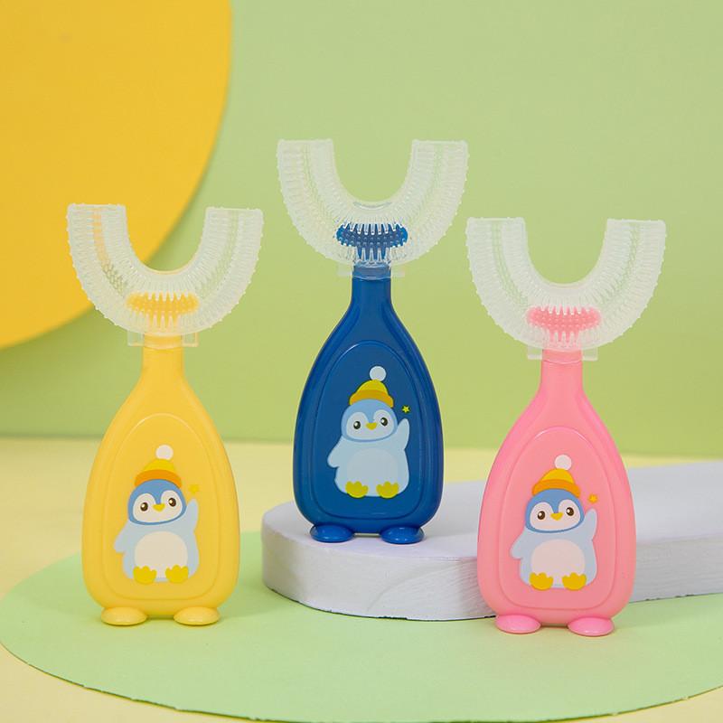 U Children Shaped Silicone Toothbrush Kid Baby Infant Oral Cleaning Manual
