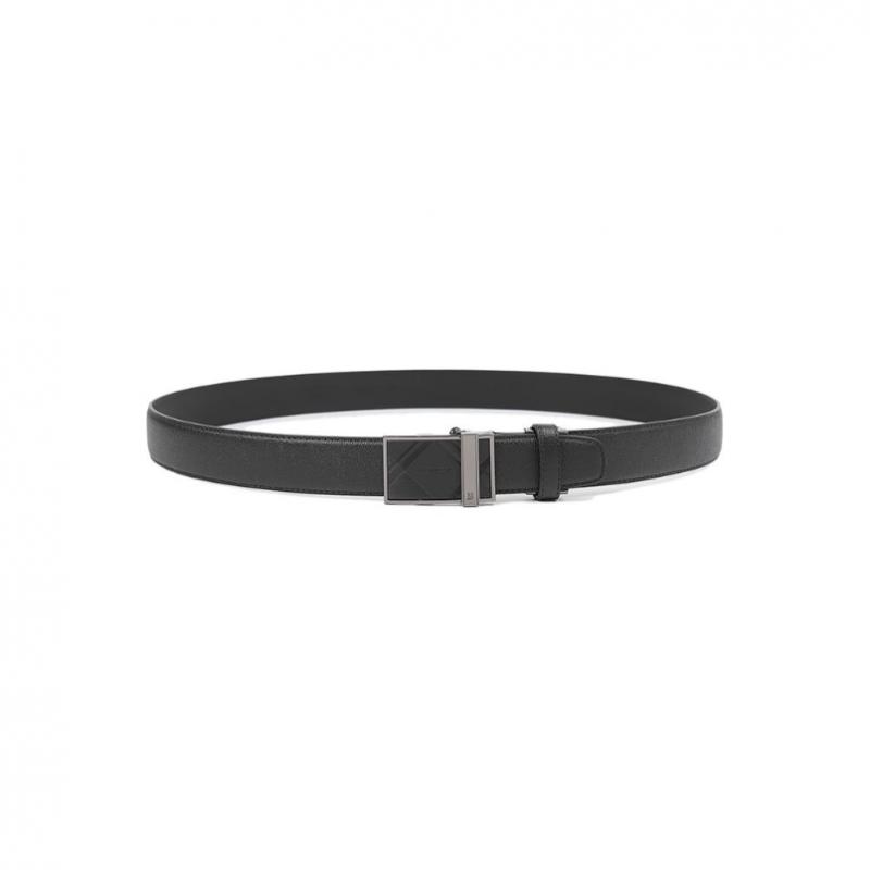 Daks Black Glossy Check Pattern Automatic Belt Bmg1acb1109k1