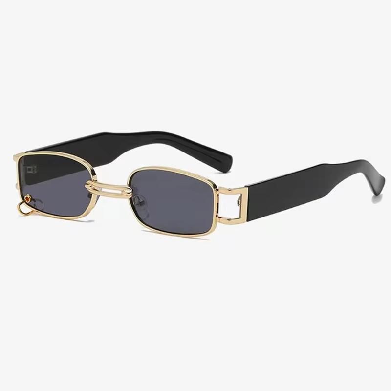 

New Sunglasses Small Frame Metal Square Sunglasses Fashion Trendy Personalized Men And Women Ring Buckle Sunglasses 1217 золотой