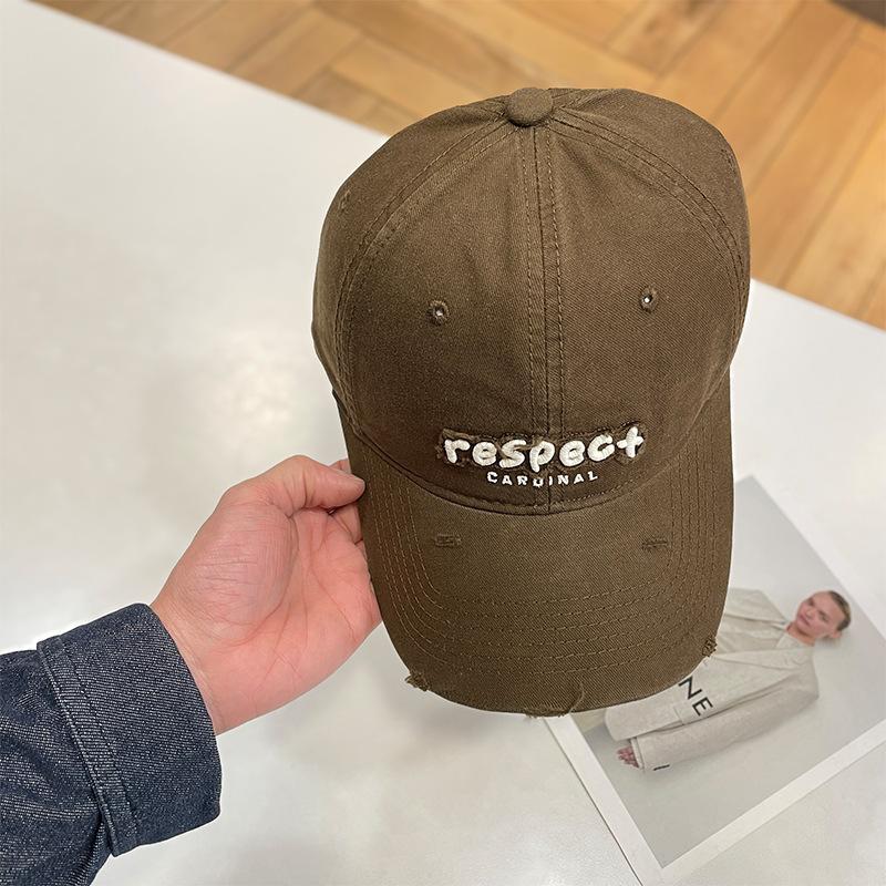 

Retro letter cap children tide brand soft top wide brim baseball cap outdoor four-season versatile sun hat men