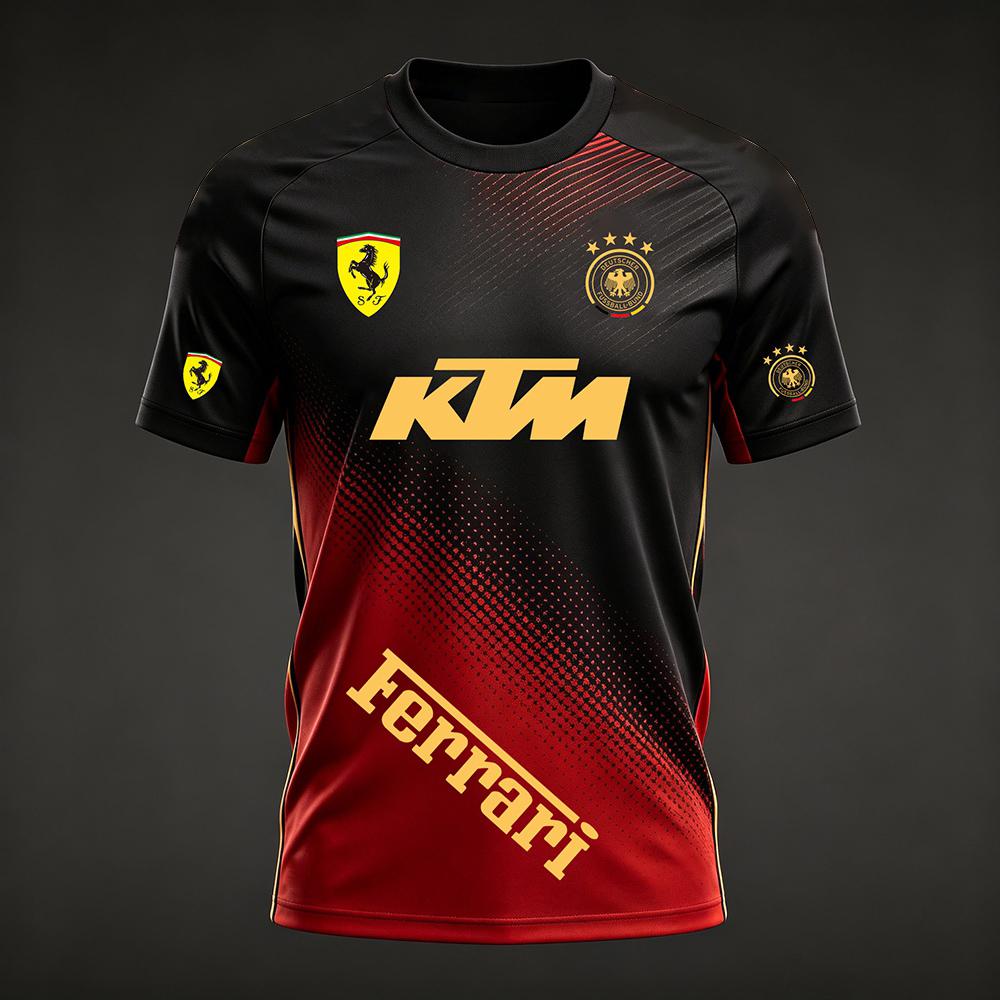 KTM 2026 Men's Football Jersey Quick Dry Breathable Sports T-Shirt