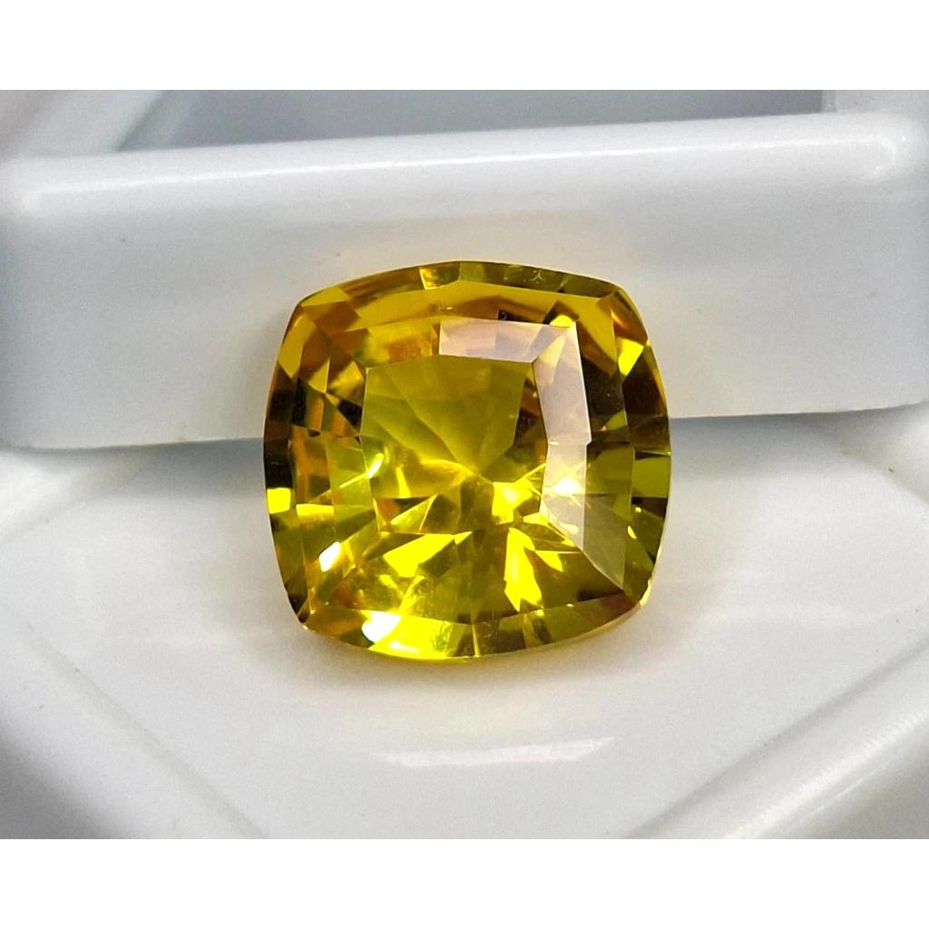 Cushion Cut Natural Yellow Sapphire 8-10 Ct Fabulous Certified Loose Gemstone