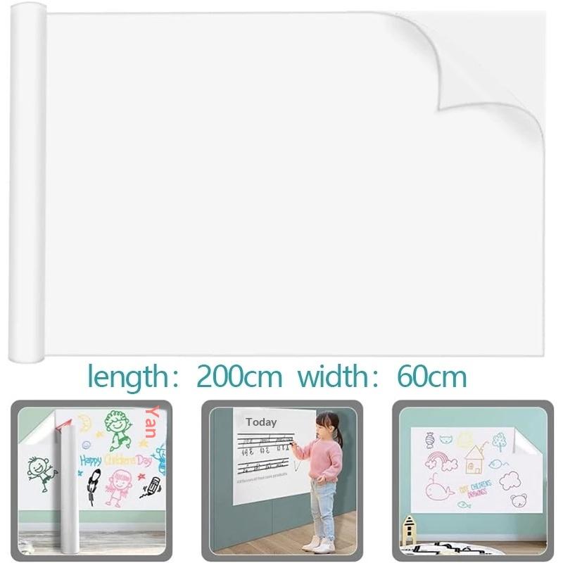  Electrostatic Whiteboard Sticker Reusable Pp Teaching Graffiti Drawing Board Removable Household Erasable Whiteboard