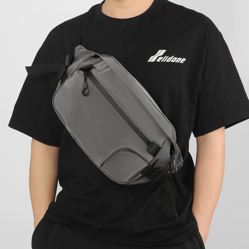 Trendy brand messenger bag men's multi-functional sports fitness breast bag large capacity student shoulder bag functional fanny pack