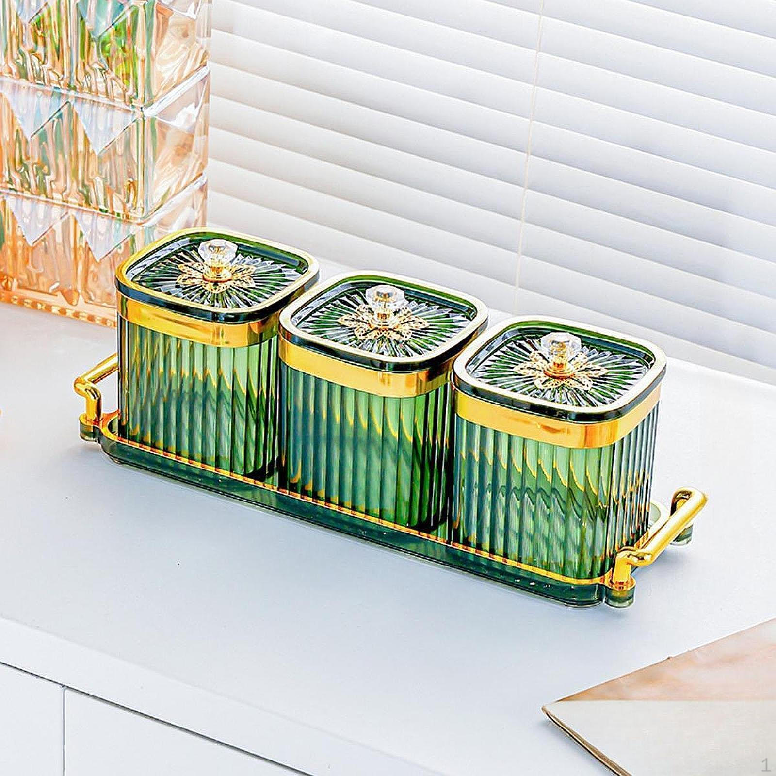 

Тарелка для сухофруктов, конфетница с крышкой, коробка для хранения продуктов, банка для закусок зелёный