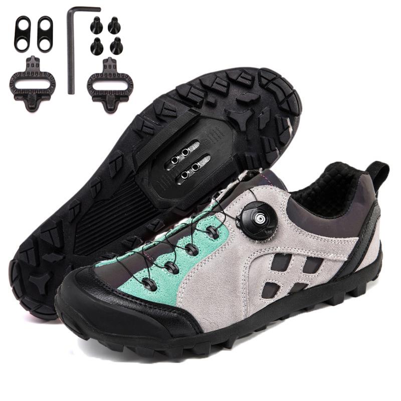 Scarpe da ciclismo da montagna di alta qualità in vera pelle Scarpe da ciclismo da velocità Scarpe da ginnastica da corsa all'aperto 39-46 Scarpe da ciclismo MTB