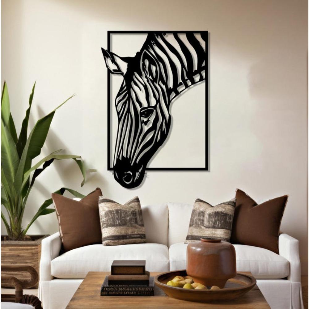 Metal Zebra Wall Art Modern Abstract Decor