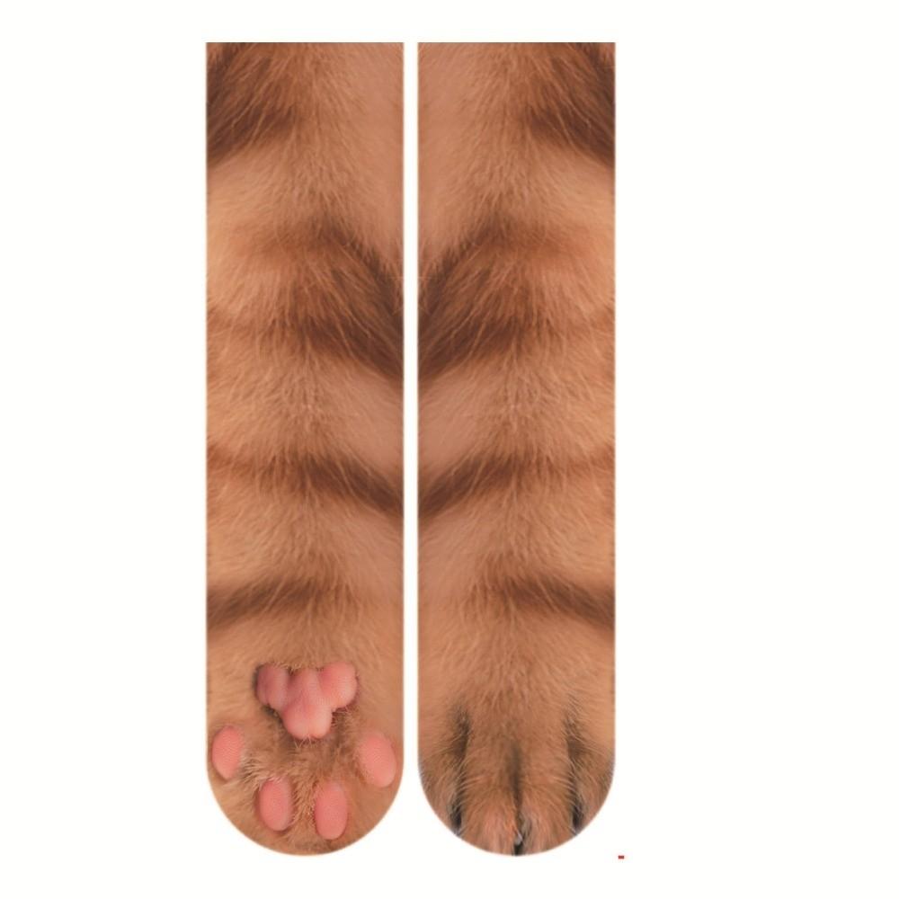 Breathable Cat Paw Socks Cotton Novelty Stocking Funny Thermal Calf Socks  Unisex