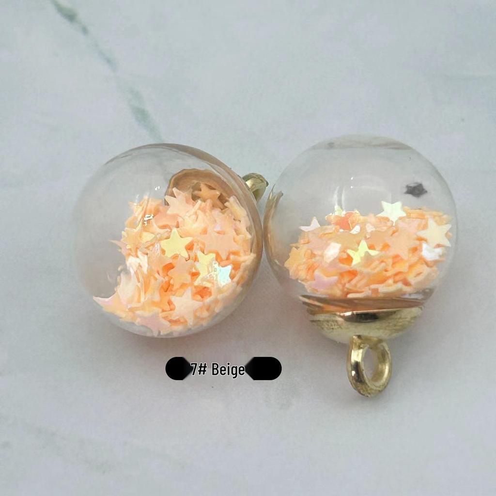 Glass Round Ball Star Sequin Pendant Earrings & Keychain Accessories