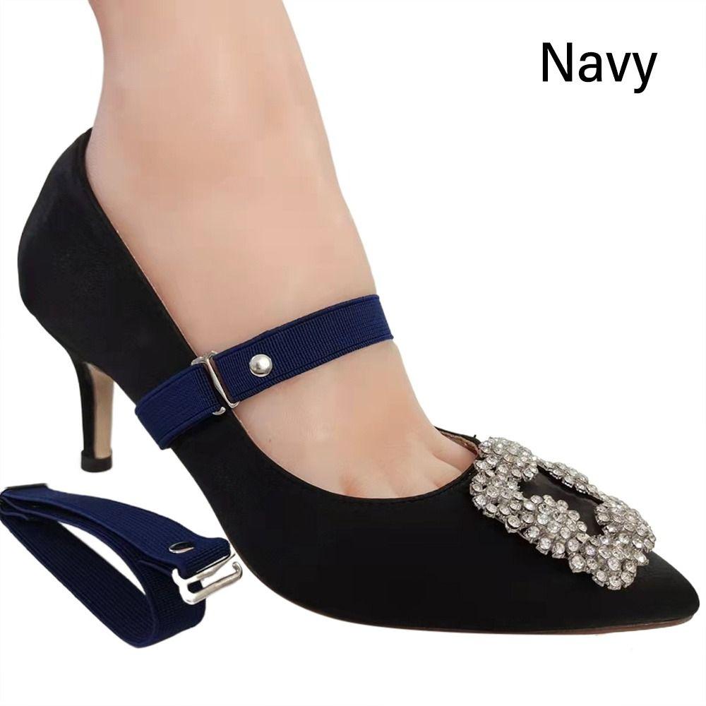 1 Paar Damen High Heels Verstellbarer Elastischer Schuhriemen Gürtel U-förmig Perlen Elastisch Fauler Schnürsenkel Anti-Drop Fersen Schuhzubehör