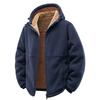 Mens Hooded Fleece Coat Thick Warm Loose Casual Winter Jacket