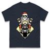 Santa Biker Christmas Tshirt Funny Cool Motorbike Rider Xmas Family Tee Top