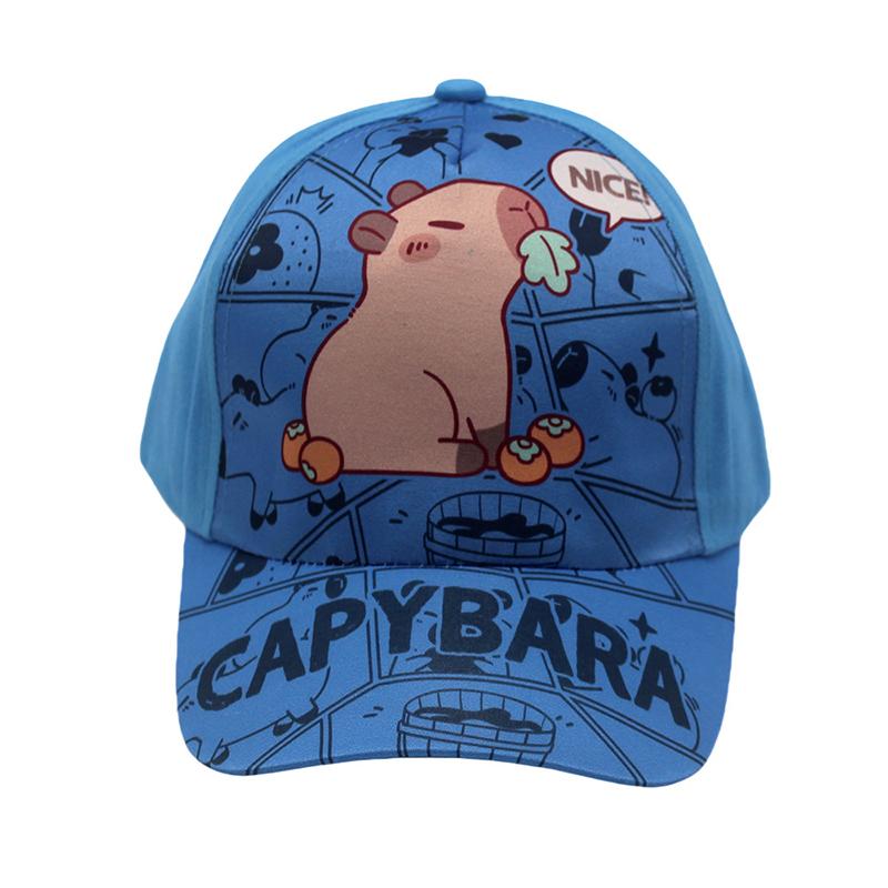 Cartoon Printed Capybara Children Baseball Hat Fashion Versatile Hat For Boys Girls Cute Outdoor Sunshade Peaked Cap Gifts