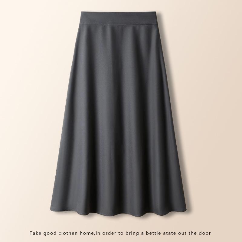 Petite Women's High Waist Woolen Mid-Length Umbrella Skirt, New A-Line Draping Style for Autumn/Winter 2026, Slimming Fit.