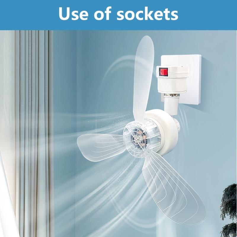 Mini Energy Efficient Ceiling Coolers Fan 18W Low Noise E27 Screw in Socket Fan For Home Study Bathroom