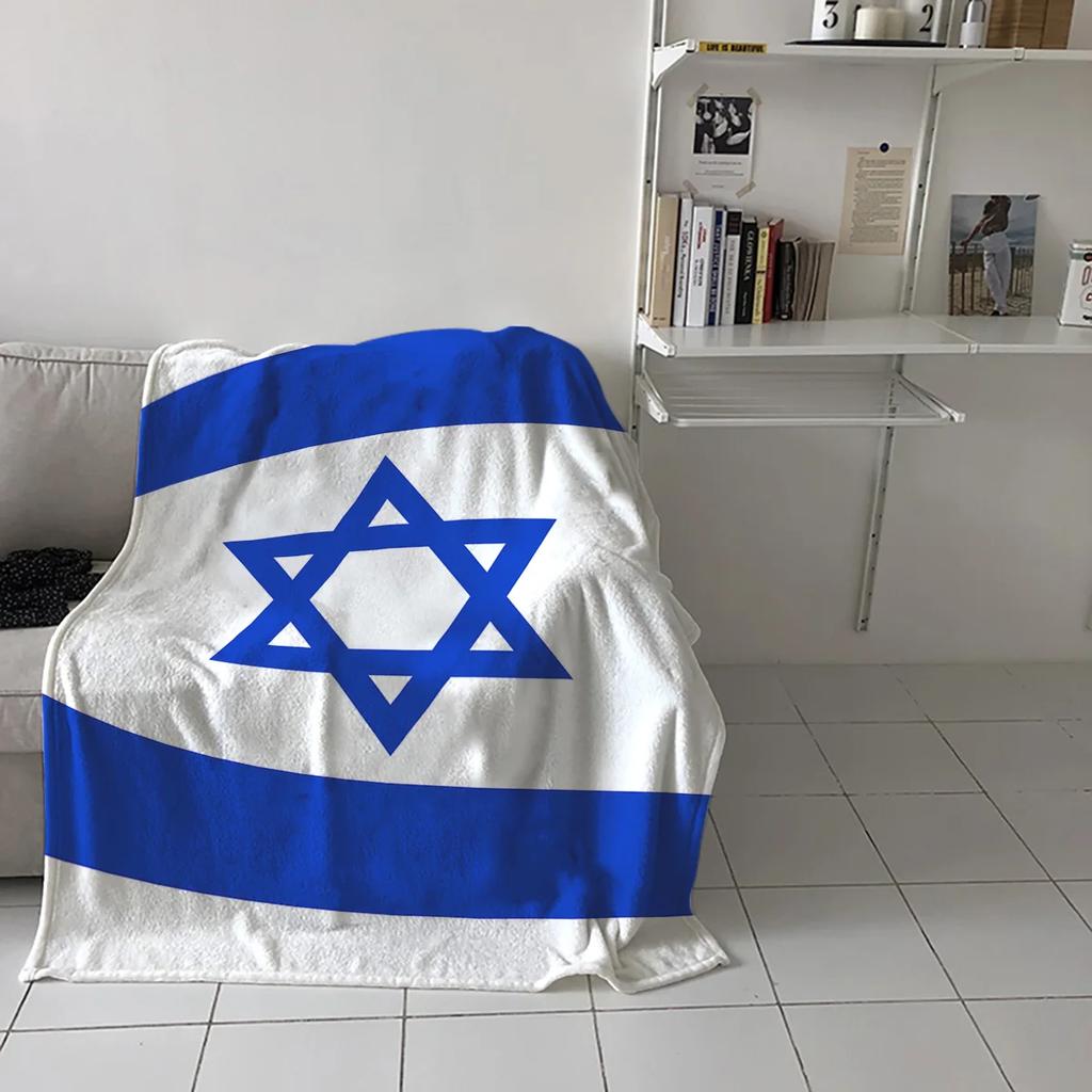 Weiche Warme Korallenfleece Decke Israelische Flagge Winterlaken Tagesdecke Sofa Überwurf Leichte Dünne Flanelldecken